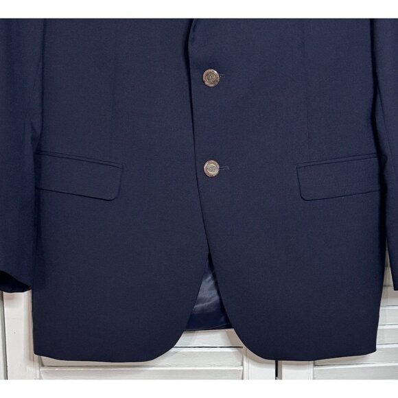 Simon Spurr Mens Navy Wool Valero 42R 2-Button Sport Coat Jacket Blazer Academia - Picture 4 of 16